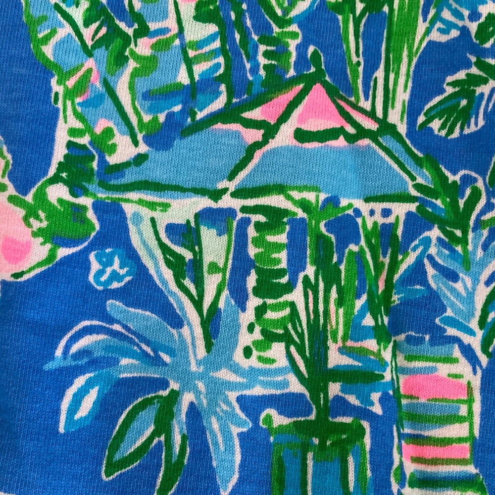 NWT Lilly Pulitzer Blue and Green Floral Tee Shirt Dress - Picture 10 of 10